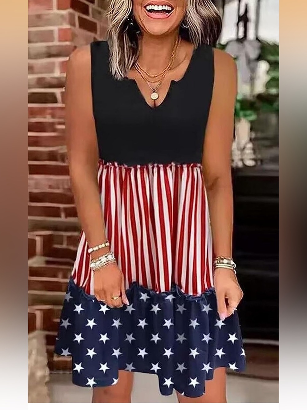Women’s Fourth of July, baby doll dress, New